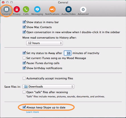mac skype for business configuration advanced options